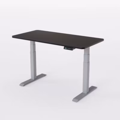 AUM WORLD Bureau Assis Debout Électrique, 180×70, DIY, 2 moteurs, 8 Mémoires, Sécurité Enfant, 62-127cm, Charge 120kg, Gris, Noir