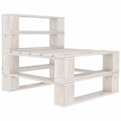 vidaXL Canapé de milieu palette de jardin bois blanc 49334