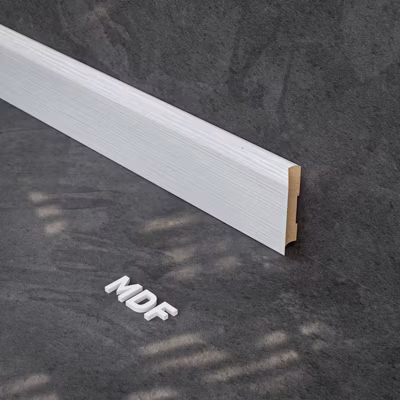 Plinthe MDF 2 m – Pin blanc – Lot de 5 – 80 x 14 mm