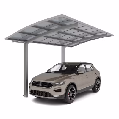 Carport PORTOFORTE Elargi XL Type  60 (charge toiture 75kg/m²)  Anodisé coloris inox brillant