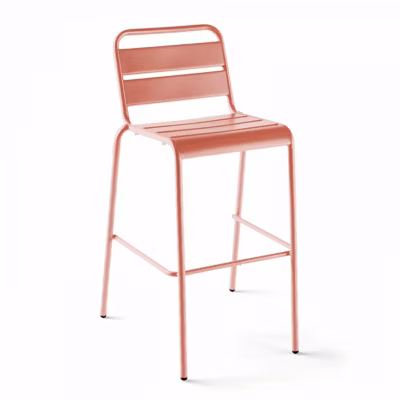 Chaise haute en métal argile Palavas  Oviala