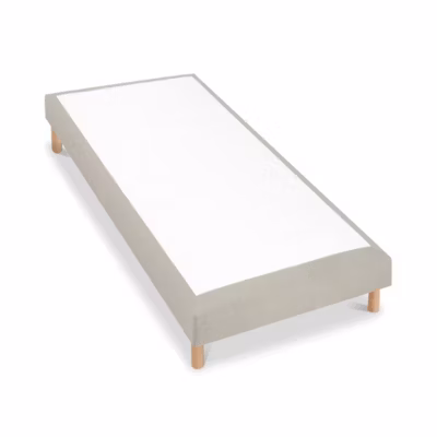Sommier tapissier Sisal 90×190 cm Epaisseur 18 cm Beige (pieds inclus)