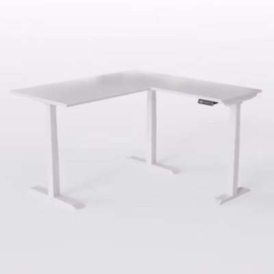 AUM WORLD Bureau Réglable en Hauteur d&rsquo;Angle, 200×160, 8 Mémoires, Sécurité Enfant, Hauteur 62-127cm, Charge 150 kg, Blanc, Blanc