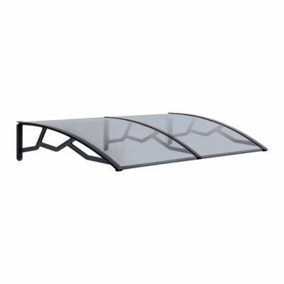 Auvent de Porte d&rsquo;Entrée et fenêtre 100 x 145 cm – Polycarbonate Anti UV Marquise d&rsquo;entrée Bras Polypropylène Art Plast