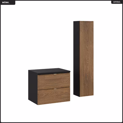 Ensemble de meubles sous vasque – 60 cm – avec Plan – Colonne – MÖRK