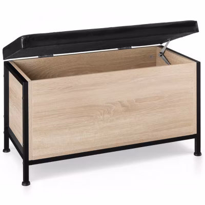 Banquette coffre style industriel 81,5 x 41,5 x 50,5 cm