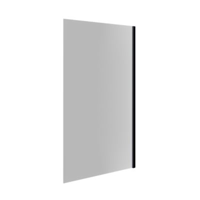 Pare-baignoire 80×140 cm verre anticalcaire 6mm fixe en aluminium Noir mat ESSEBAGNO