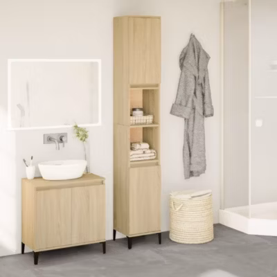 ZMH Armoire salle de bain chêne sonoma 30x30x190 cm