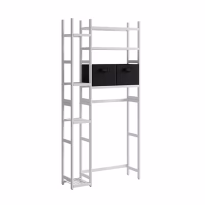 Vicco Etagère de toilettes Blanc 78.5x163cm avec 2 tiroirs en non-tissé