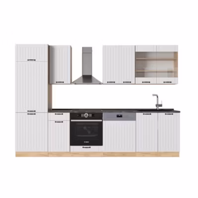Vicco Cuisine Blanc campagne 300cm , PT Anthracite