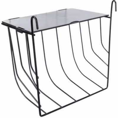 Râtelier à foin à suspendre avec couvercle, 20 par 18 par 12cm pour rongeurs.
