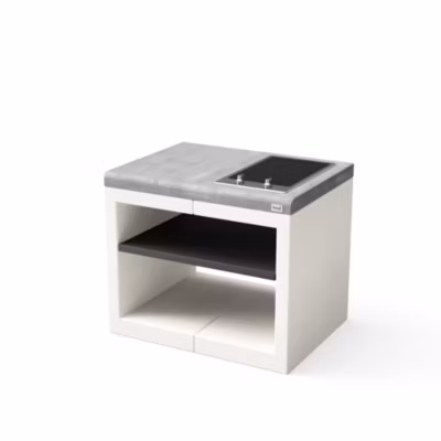 TUOZI-Module de support Plaques de cuisson KITAWAY ELECTRIC pour Barbecue en Béton Préfabriqué (Blanc, Gris-84x63x63 cm)-Extérieur