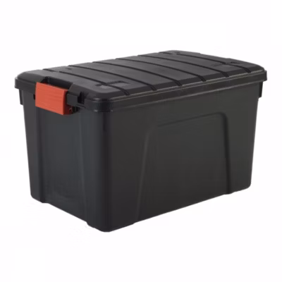 Iris Ohyama, Grande Boîte de rangement plastique, 60 L, SIA-60, Noir