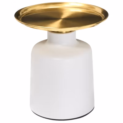 Table d&rsquo;appoint DOVE Métal Blanc/doré
