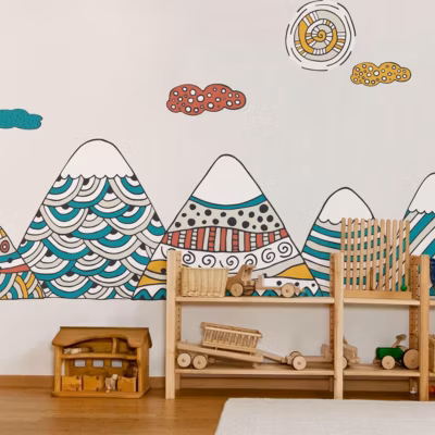 Stickers enfant montagnes scandinaves frederika 40 x 60 cm