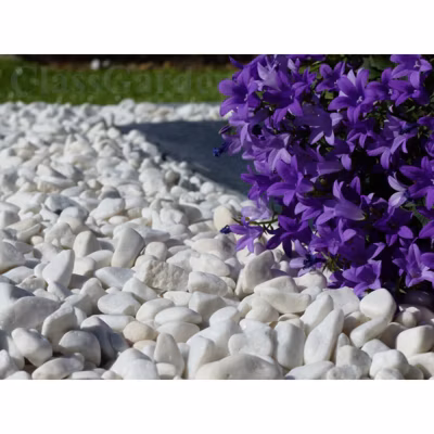 Galet Blanc Brillant 6-15 Pack de 15 M² – 30 sacs – 600 kg