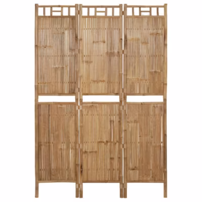 Cloison de séparation 3 panneaux Bambou 120×180 cm vidaXL