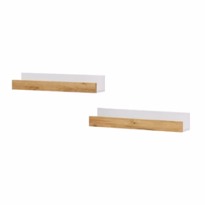 Vicco Étagère murale Chêne blanc/force de lor 60x10cm Lot de 2