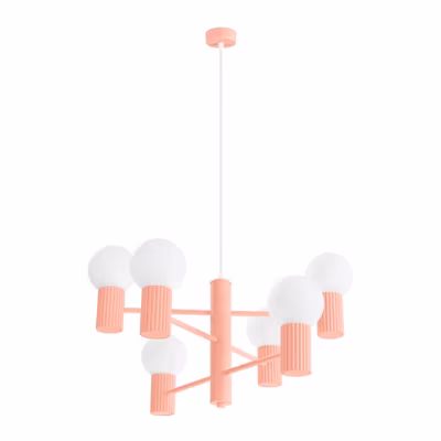 Lustre en aluminium 6 lampes 64x64x230cm Sollux