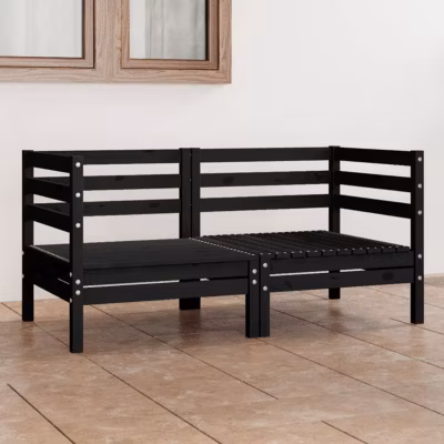 vidaXL Bois de Pin Solide Canapé à 2 Places de Jardin Canapé de Terrasse Canapé d&rsquo;Extérieur Meuble de Patio Meuble 3082391