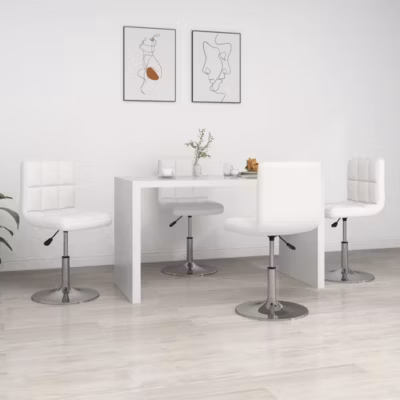 Prolenta Premium –  Chaises à manger lot de 4 blanc similicuir