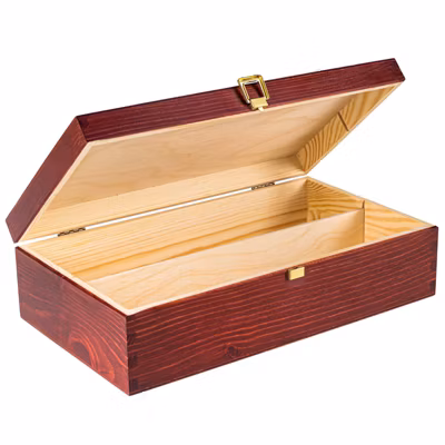 Creative Deco Boîte Caisse à Vin en Bois Rouge 35 x 21 x 11 cm – Cadeau Vin Mariage – 2 Bouteilles – Coffret Vin – Boite Cadeau