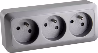 Bloc multiprise à câbler 3 prises 2P+T 16A – Argent – Dio