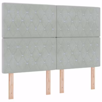 Tête de lit Gris clair 160 cm Velours vidaXL