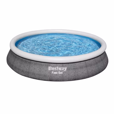 Bestway Piscine gonflable ronde Bestway Fast Set 457 x 84 cm effet rotin