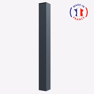 Poteau support aluminium sur platine H1300 mm Dimension poteaux 120 mm x 120 mm Couleurs Gris (RAL 7016)