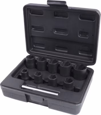 KS Tools – 913.3855 – Coffret de douilles à chocs pour écrous abimés 3/8 », 10 à 19 mm, 10 pcs