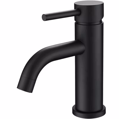 Mitigeur acier inoxydable 304, pour cuisine/salle de bain/lavabo/toilettes invités, avec tuyau, eau chaude/froide, noir