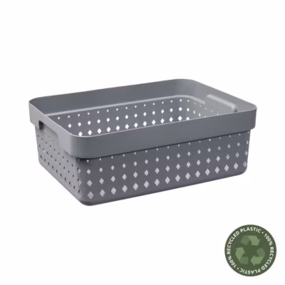 Corbeille de rangement élégante pour salle de bain M – Gris