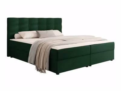 Lit continental Memphis 115, Double, Vert, Tissu, Disponible