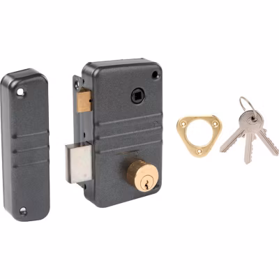 Serrure en applique gris anthracite gauche à fouillot – Clé I – Axe à 45 mm – City 5G – Iséo