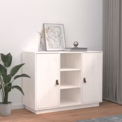 820133 vidaXL Buffet Blanc 100x40x75 cm Bois massif de pin