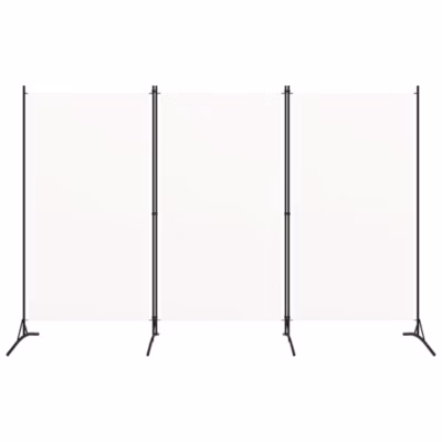 Paravent, Séparateur, Cloison de séparation 3 panneaux Blanc 260×180 cm Tissu
