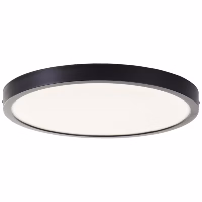NAVARA Plafonnier noir LED intégrée 24W plastique ampoule incluse