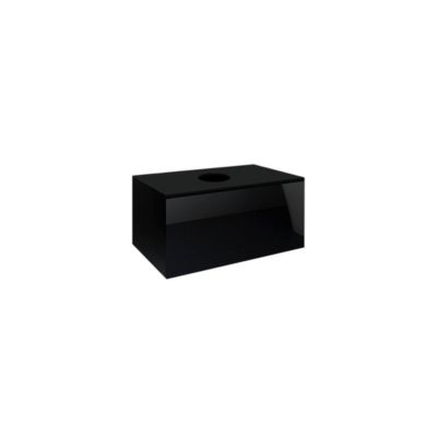 Meuble sous vasque suspendu collection OWL, coloris noir mat et noir brillant, idéal pour une salle de bain design