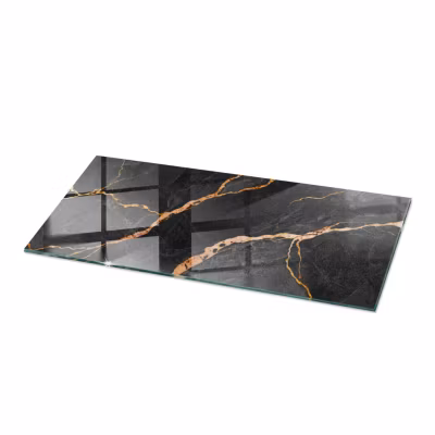 Dessus de table en verre trempé Wallfluent 125×50 cm Motif marbré avec veines