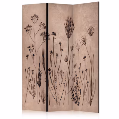 Paravent -Fleurs des champs délicatesen technique de lavage à la chaux