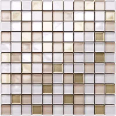 Mosaïque en verre sur filet pour salle de bain ou cuisine 30 cm x 30 cm – Caffelatte