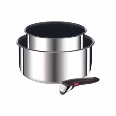 Lot de 2 casseroles inox 16/20cm + poignée Tefal L9739202