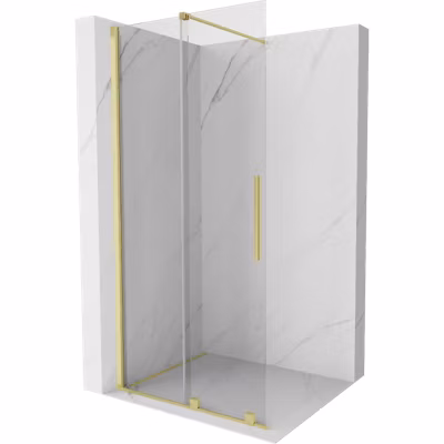Mexen Velar paroi de douche coulissante Walk-in 70 x 200 cm, transparent 8 mm, or brossé – 871-070-000-03-55