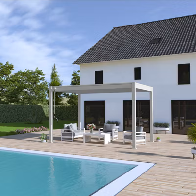 Pergola bioclimatique Ombréa VS autoportante 3x4M – Gris perle
