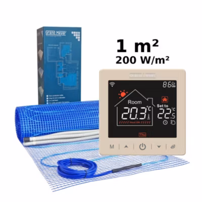 Kit chauffage au sol 1 m², 200 W/m² + SN-15 thermostat Wi-Fi programmable