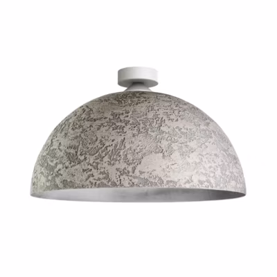 LUMICOM – VENICE Plafonnier, 1xE27, max 42W, métal, béton/feuille argent, D.40cm