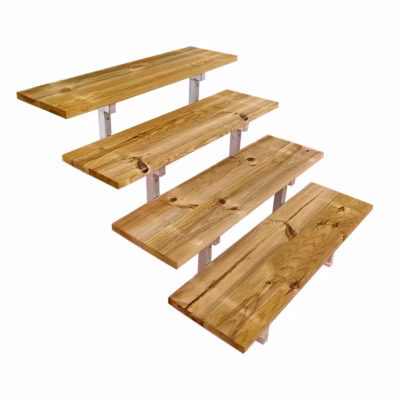 Escalier OSLO métal et pin – H 71cm -4 marches -largeur 60cm — sans contre marches