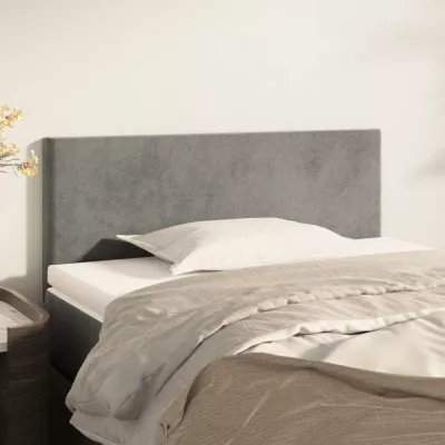 vidaXL Tête de Lit Meuble de Chambre à Coucher Accessoire de Lit Simple Tête de Cadre de Lit Intérieur Gris Clair 90x5x78/88 34575