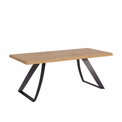 Table fixe 90×180 cm Tabira chêne écorcé pieds anthracite